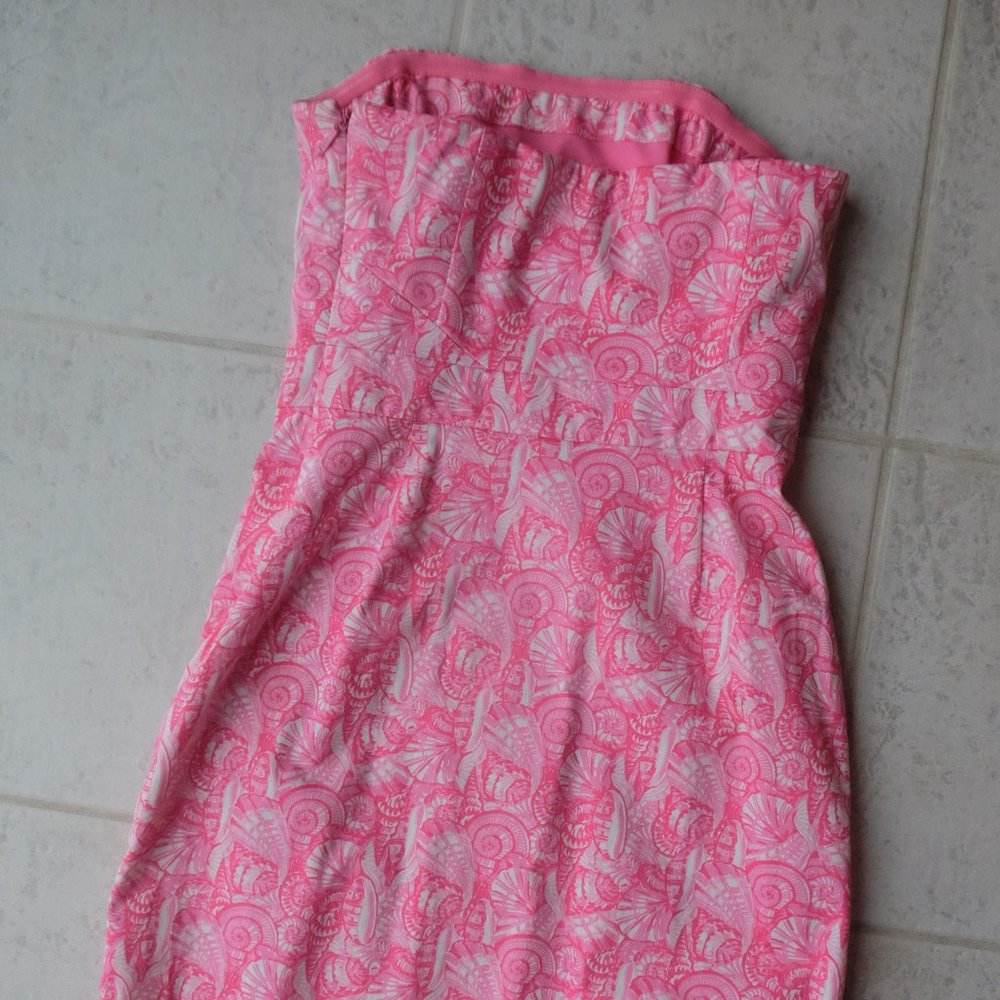 NWOT vineyard vines strapless pink patterned bodycon mini dress